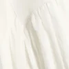 Asymmetric Cotton Midi Skirt – Dusty White