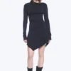 Asymmetric Draped Mini Dress – Dark Blue