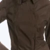 Asymmetric Fitted Poplin Shirt – Dark Brown