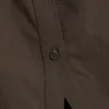 Asymmetric Fitted Poplin Shirt – Dark Brown