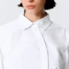 Asymmetric Fitted Poplin Shirt – White