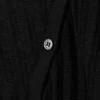 Asymmetric Linen Blend Cardigan – Black