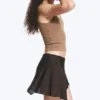 Asymmetric Mini Skirt – Dark Brown