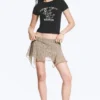 Asymmetric Mini Skirt – Light Dusty Khaki Green