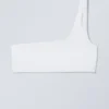 Asymmetric One-Shoulder Bikini Top – White