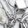Asymmetric Pearl Hoop Earrings – Silver