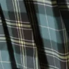 Asymmetric Pleated Wrap Mini Skirt – Dusty Dark Green Check