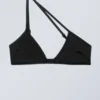 Asymmetric Pullover Bikini Top – Black