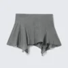Asymmetric Sequin Mini Skirt – Grey – Rhinestones