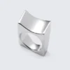 Asymmetric Stainless Steel Ring – Silver