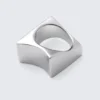 Asymmetric Stainless Steel Ring – Silver