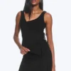 Asymmetric Wrap Strap Top – Black