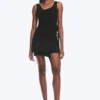 Asymmetric Wrap Strap Top – Black