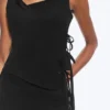 Asymmetric Wrap Strap Top – Black
