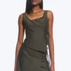 Asymmetric Wrap Strap Top – Dark Mole