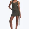 Asymmetric Wrap Strap Top – Dark Mole