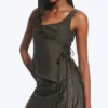 Asymmetric Wrap Strap Top – Dark Mole