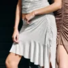 Asymmetrical Midi Skirt – Light Grey Melange