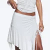Asymmetrical Midi Skirt – Light Grey Melange