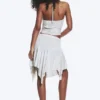 Asymmetrical Midi Skirt – Light Grey Melange
