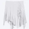 Asymmetrical Midi Skirt – Light Grey Melange