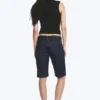 Atom Low Rise Regular Knee-Length Denim Shorts – Blue Rinse – Dark Blue