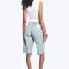 Atom Low Rise Regular Knee-Length Denim Shorts – Dream Blue – Light Blue