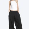 Balloon Cotton Trouser – Black