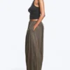 Balloon Cotton Trouser – Dark Mole