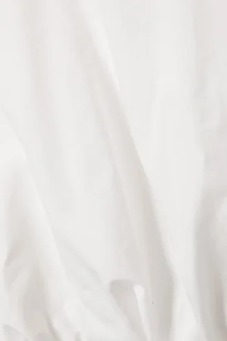 Balloon Hem Sleeveless Poplin Top – White