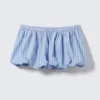 Balloon Mini Cotton Skirt – Striped Blue