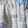 Balloon Mini Cotton Skirt – White Newspaper/Blue Flame