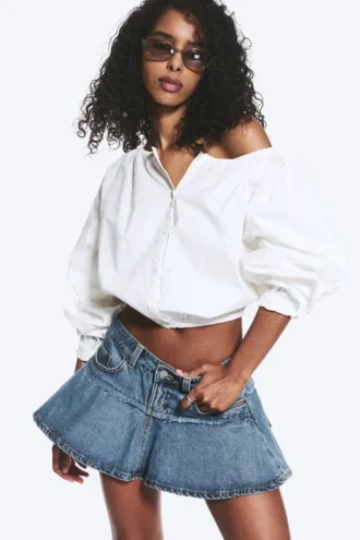 Balloon Sleeve Blouse – Dusty White