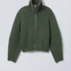 Bea Zip Cardigan – Dark Green
