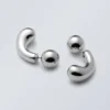 Bean Earrings – Silver