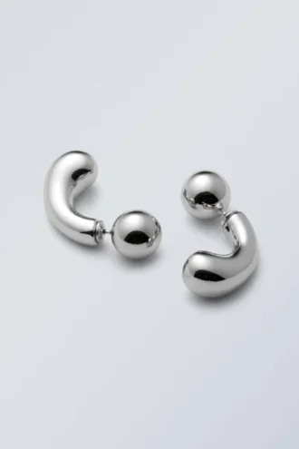 Bean Earrings – Silver
