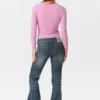 Belle B Ruched V-Neck Cardigan – Pink