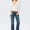 Belle B Ruched V-Neck Cardigan – White