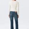 Belle B Ruched V-Neck Cardigan – White