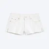 Bite Low Rise Mini Denim Shorts – Dirty White – White