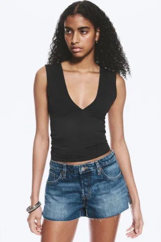 Bite Low Rise Mini Denim Shorts – Radio Blue – Medium Blue