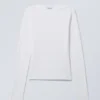 Boatneck Cotton Longsleeve – White