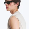 Bold Rectangular Frame Unisex Sunglasses – Black – Black Lenses