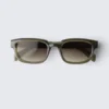 Bold Rectangular Frame Unisex Sunglasses – Dark Green