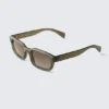 Bold Rectangular Frame Unisex Sunglasses – Dark Green