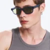 Bold Rectangular Frame Unisex Sunglasses – Dusty Light Grey