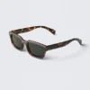Bold Rectangular Frame Unisex Sunglasses – Tortoiseshell – Dark Lenses