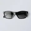 Bold Rectangular Sunglasses – Black – Black Lenses