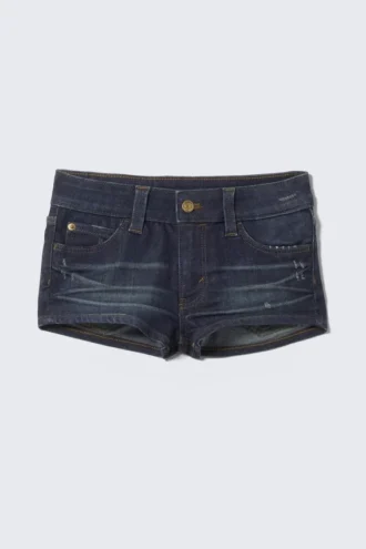Booty Bei Low Rise Mini Denim Shorts – Dark Blue | Cheap Monday Gb