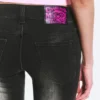 Booty Bei Low Rise Skinny Bootcut Jeans – Black Spray – Black | Cheap Monday Gb